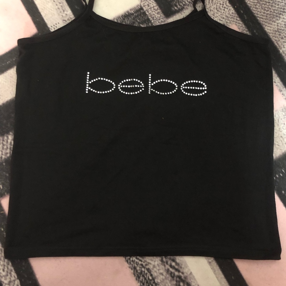 Black Sleeveless Top with Sparkling Logo